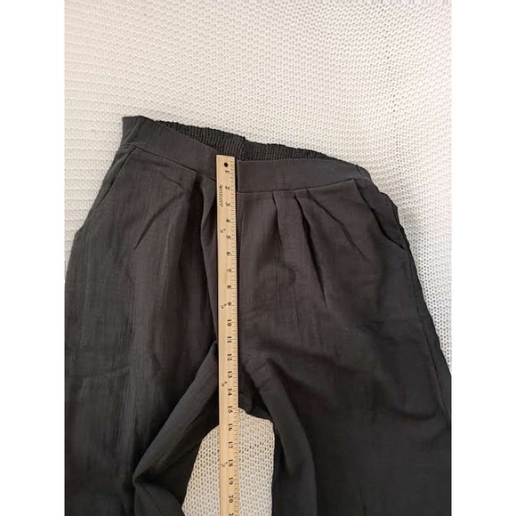 NOFLIK Black 100% Cotton Wide Leg Pants Smocked Waist Coastal Relaxed S NWT - Picture 7 of 15